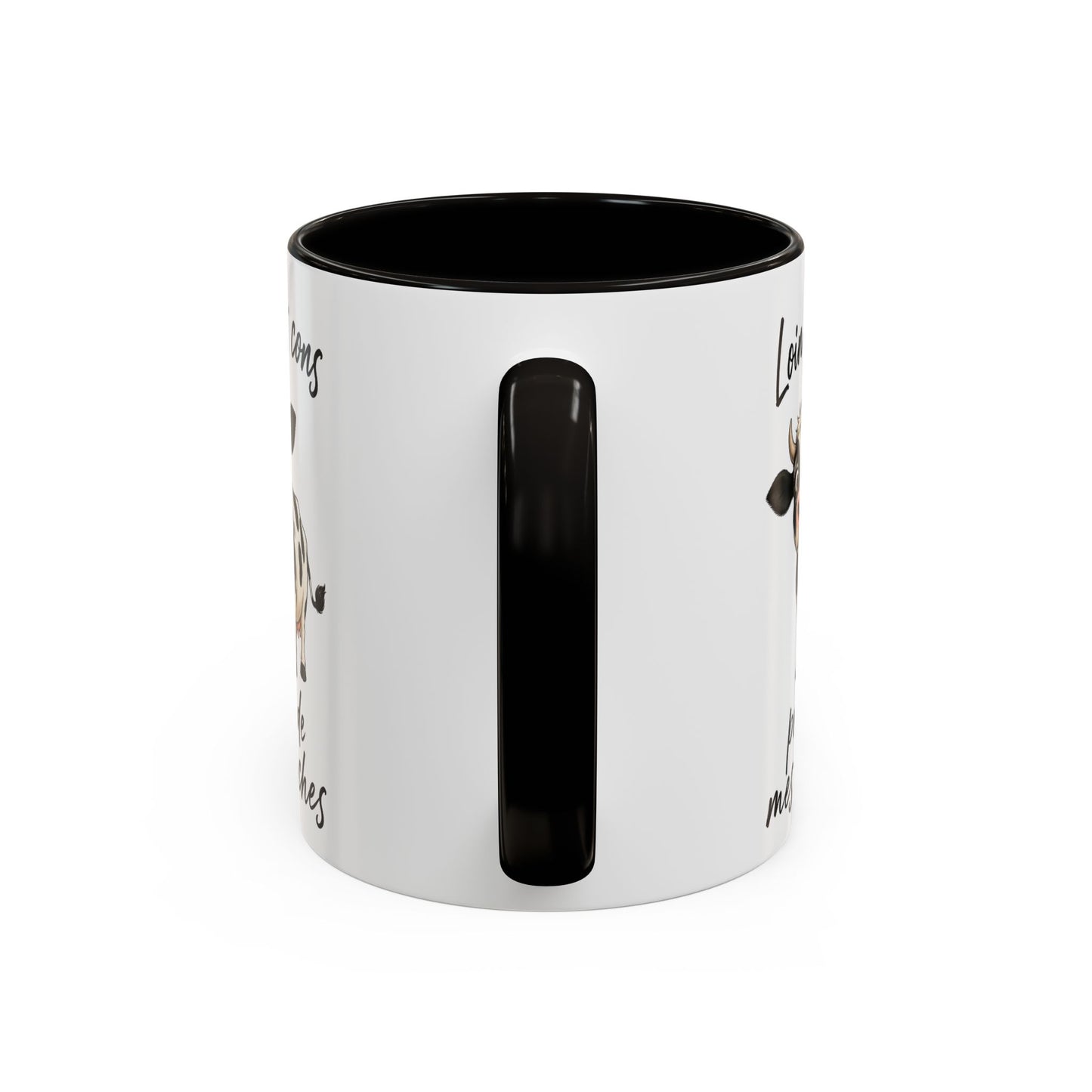Tasse Humour Vache Cartoon – Loin des Cons Près de Mes Vaches – Mug Drôle Campagne et Ferme 325ml