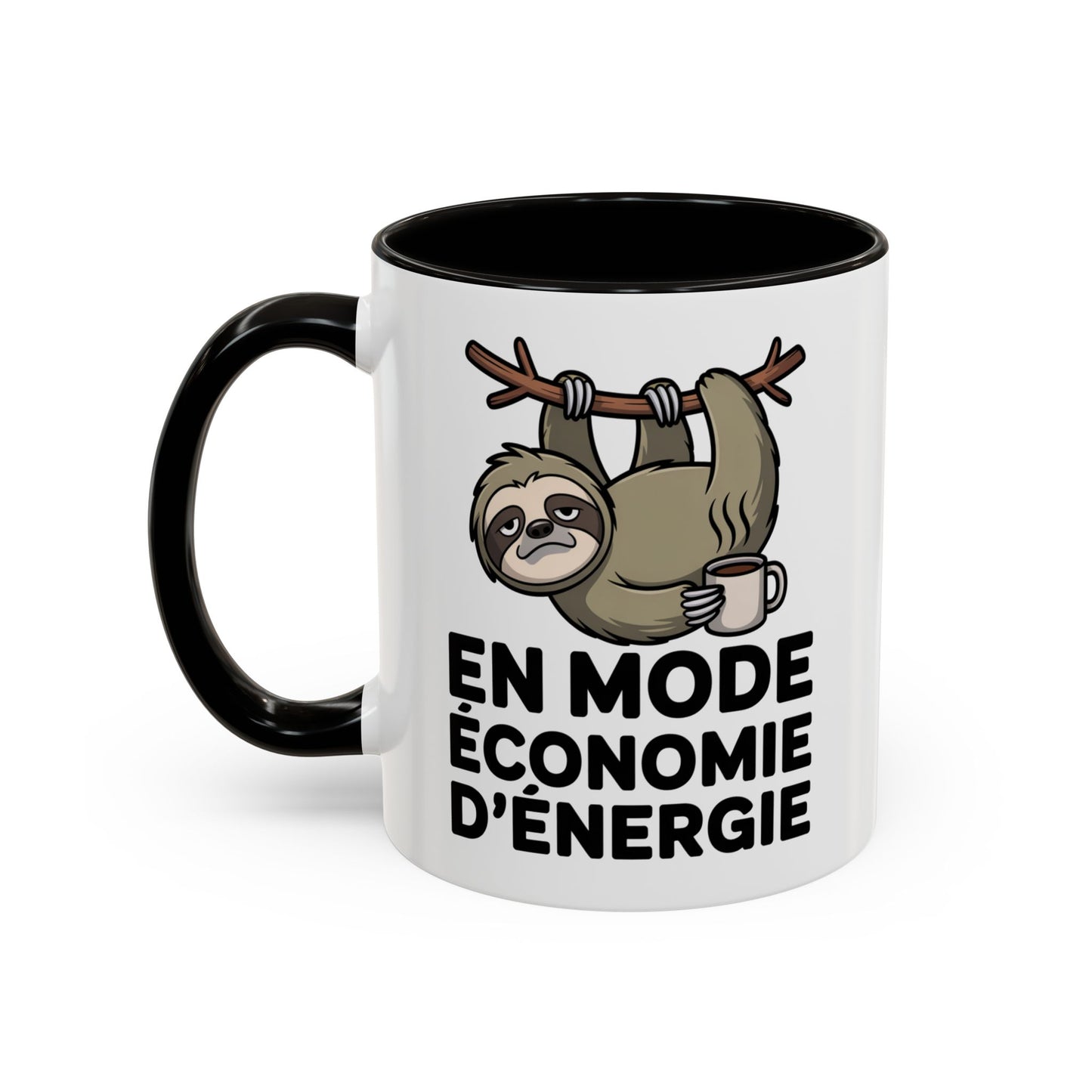 Mug Drôle En Mode Économie d’Énergie – Tasse Humoristique Paresseux Café – Cadeau Humour Bureau Fatigue 325ml