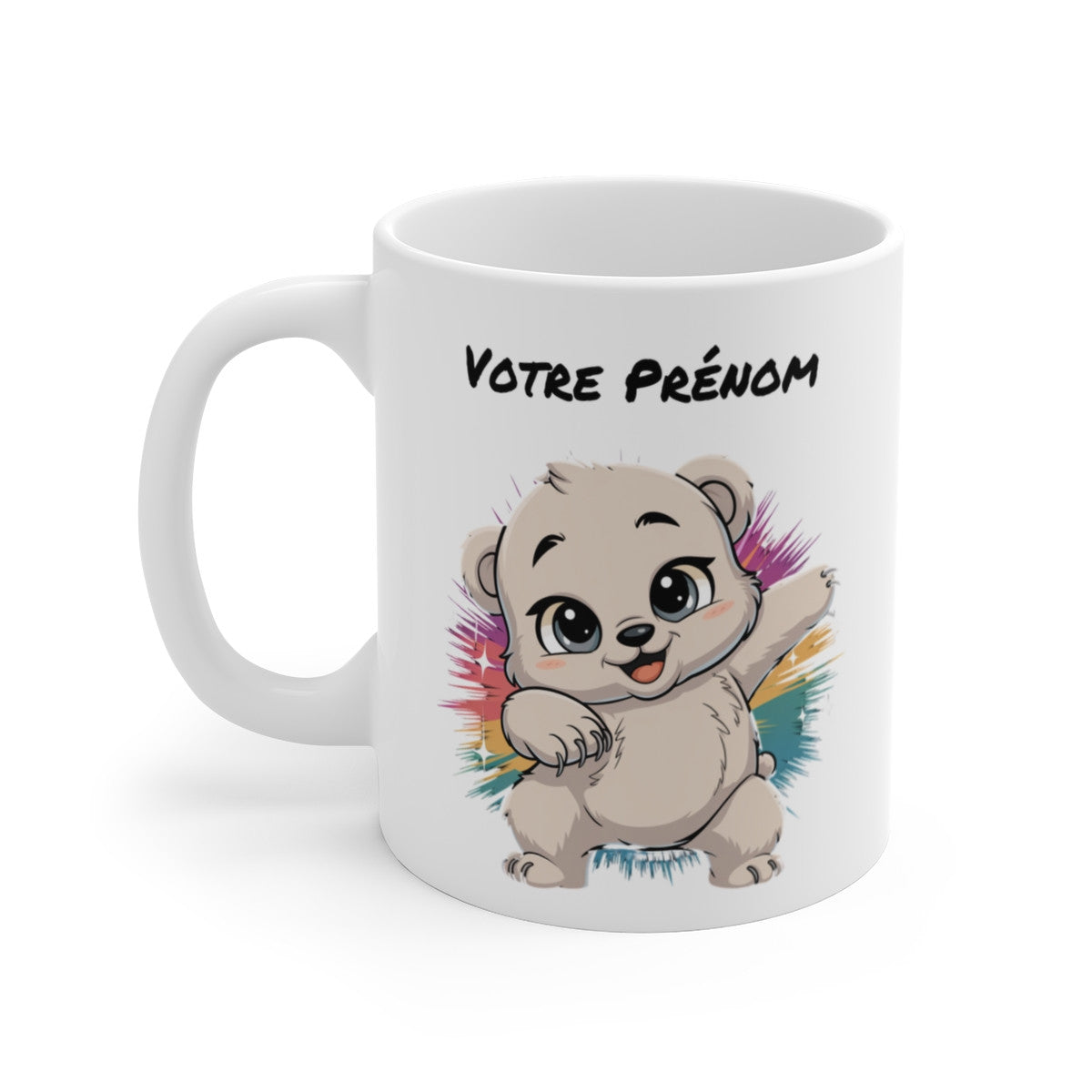 Mug Personnalisable Ours Polaire Mignon - Tasse Céramique 325ml - Cadeau Unique