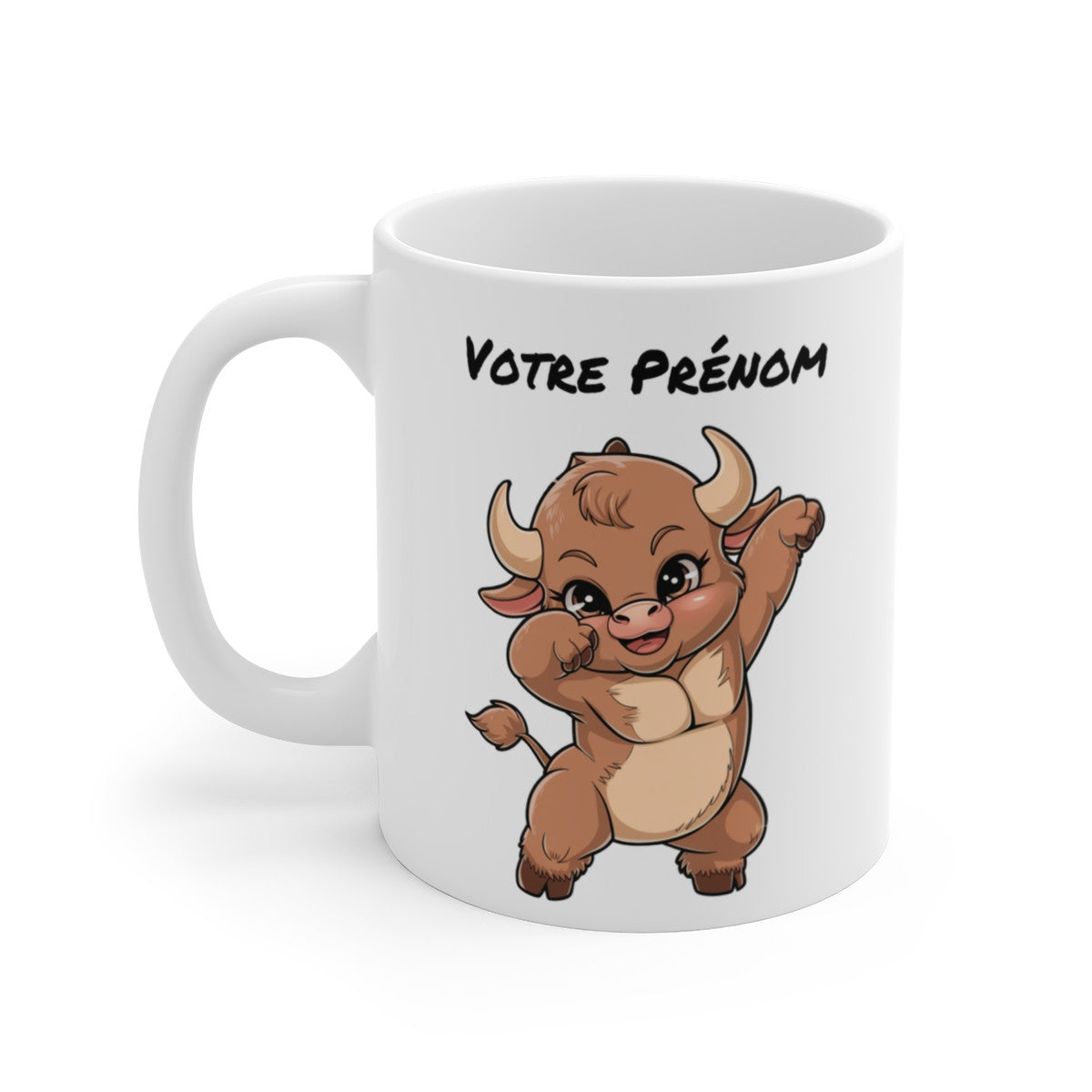 Mug Personnalisable Taureau Dab - Tasse en Céramique 325ml - Cadeau Fun et Original