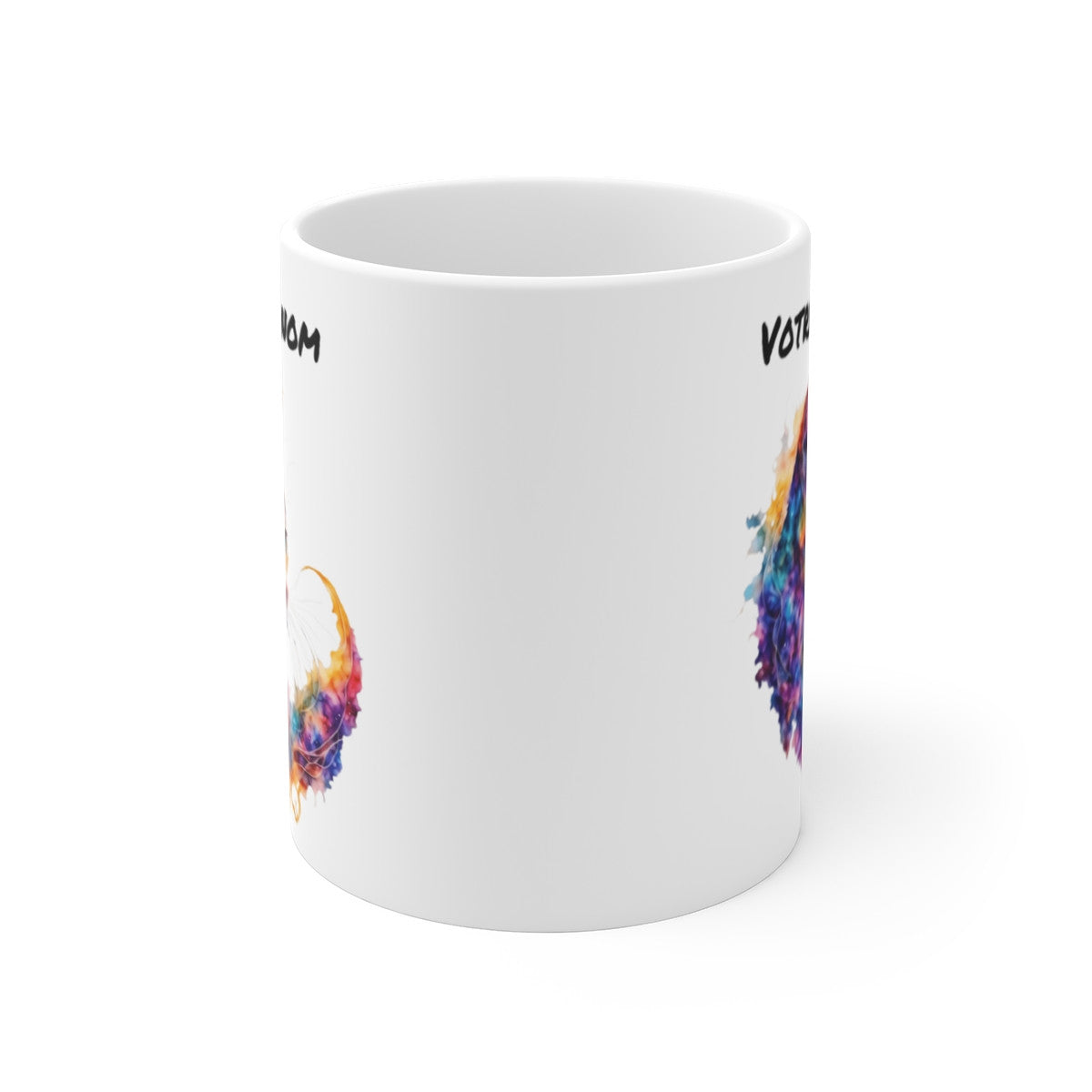 Mug Chat Aquarelle Personnalisable Personnalisable Prénom - Tasse Céramique 325ml - Design Coloré et Artistique