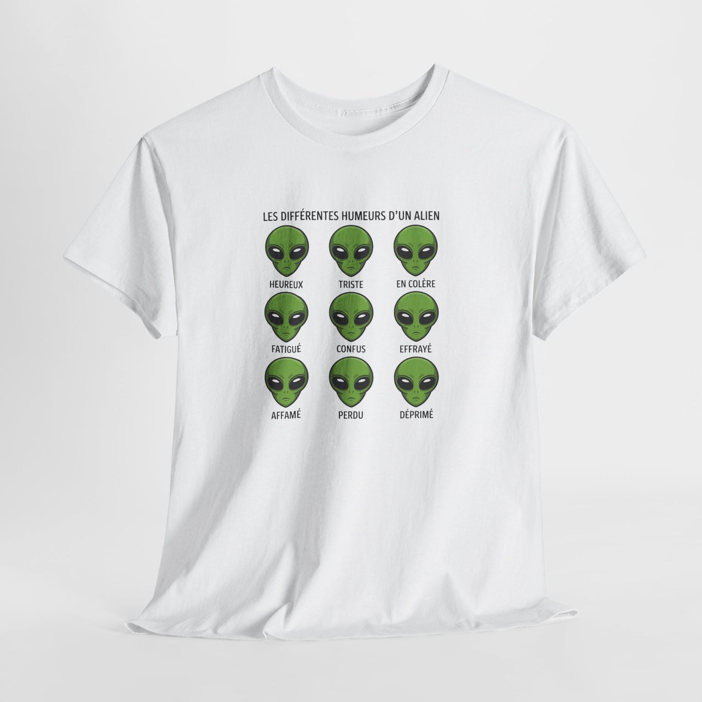 Tee Shirt Humour Alien Les différentes humeurs d’un extraterrestre – Cadeau drôle science fiction