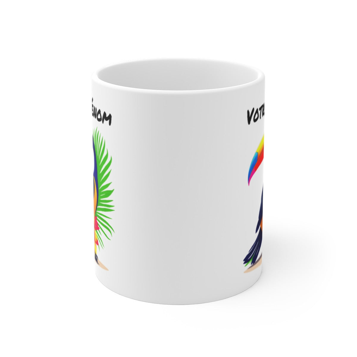 Mug Tasse Personnalisé Prénom Personnalisable Toucan Tropical - Design Exotique et Coloré pour enfants et adultes