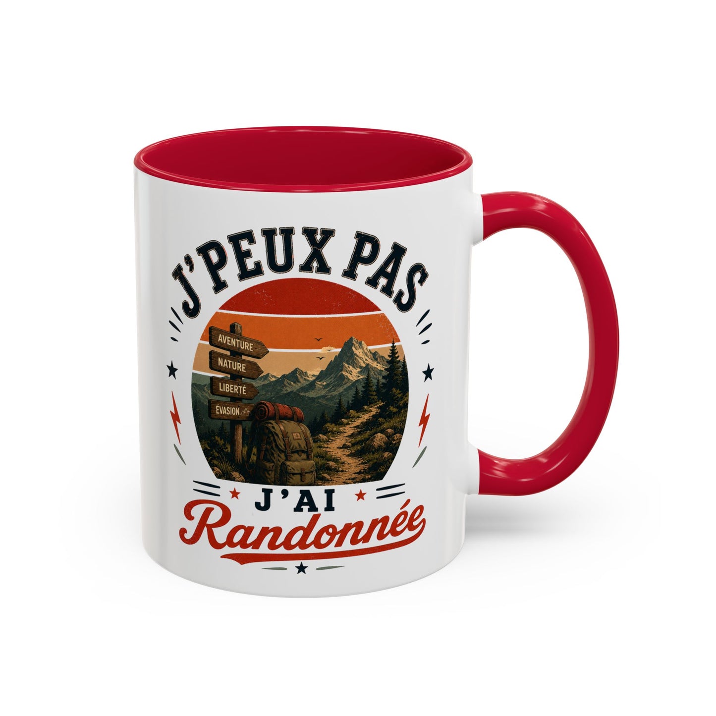 Tasse J’Peux Pas J’Ai Randonnée – Mug Humour Randonnée Vintage – Cadeau Passion Montagne Nature 325ml