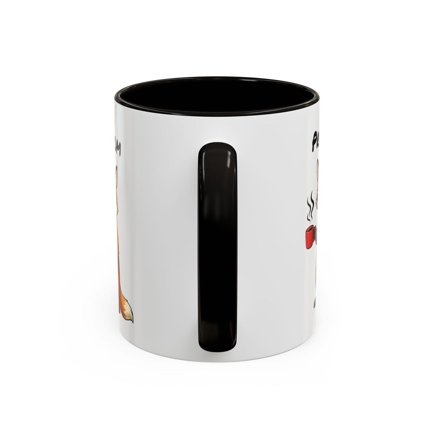Tasse Renard Fatigué avec Café – Mug Humour Matin Difficile – Illustration Animal Mignon