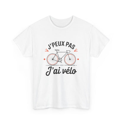 T shirt Cycliste "J'Peux Pas J'ai Vélo" - Humour Vélo, Cadeau Cyclisme tee shirt drôle sport