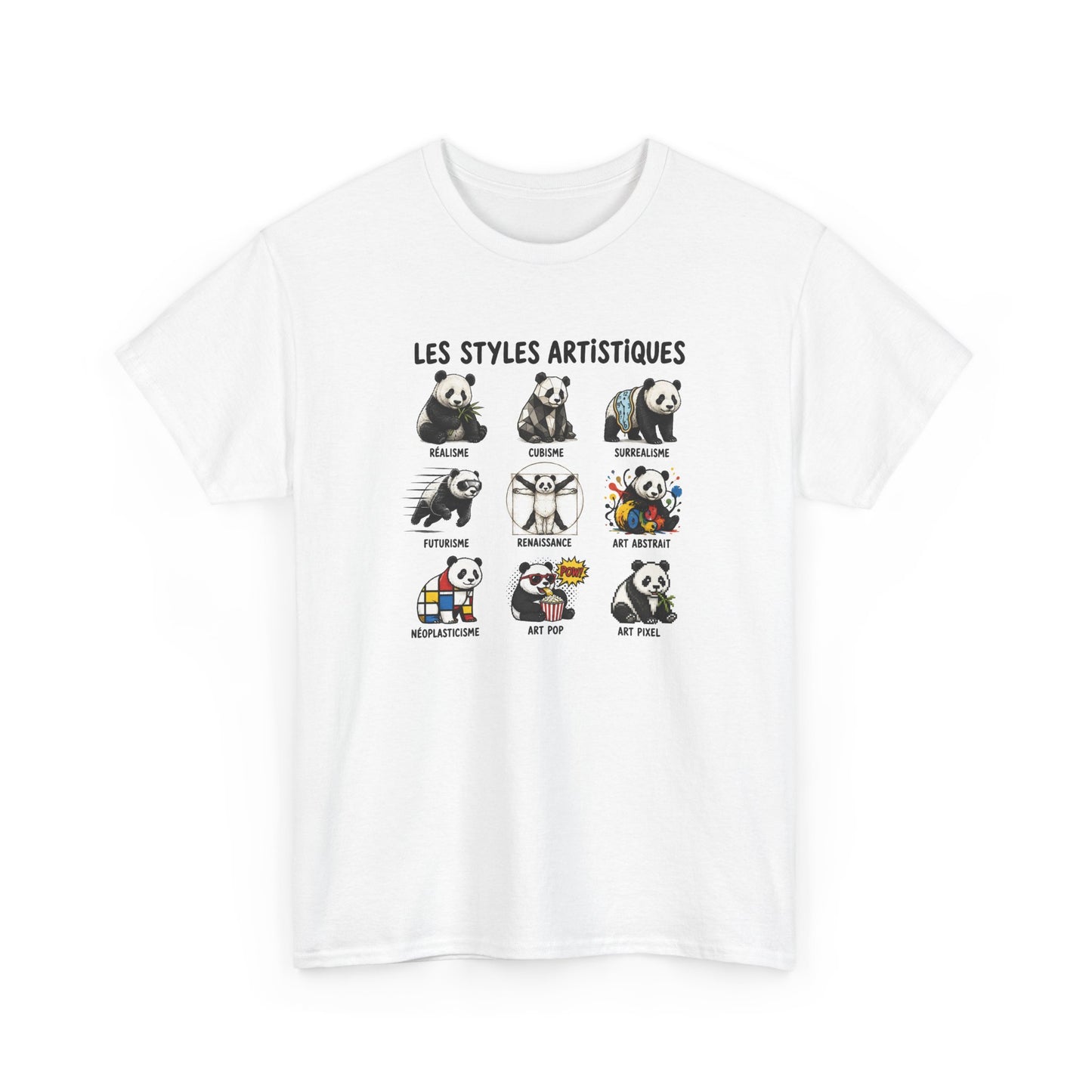 Tee Shirt Homme et Femme Panda Art Peinture Styles Artistiques Humour Créatif Dessin Original Cadeau Artiste