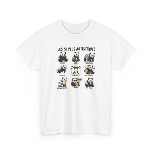 Tee Shirt Homme et Femme Panda Art Peinture Styles Artistiques Humour Créatif Dessin Original Cadeau Artiste