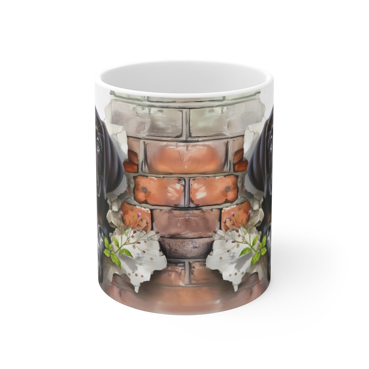 Mug Chien Labrador Effet 3D - Tasse Mur Brisé Trompe-l’Œil Idée cadeau 325ml