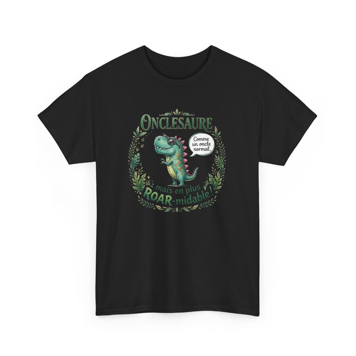 T-Shirt Oncle Dinosaure Humour – Cadeau Tonton Original – Tee Shirt Famille Drôle Homme