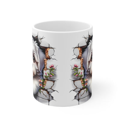 Mug Bichon Maltais Effet 3D - Tasse Chien Mur Cassé idée cadeau pour enfants et adultes