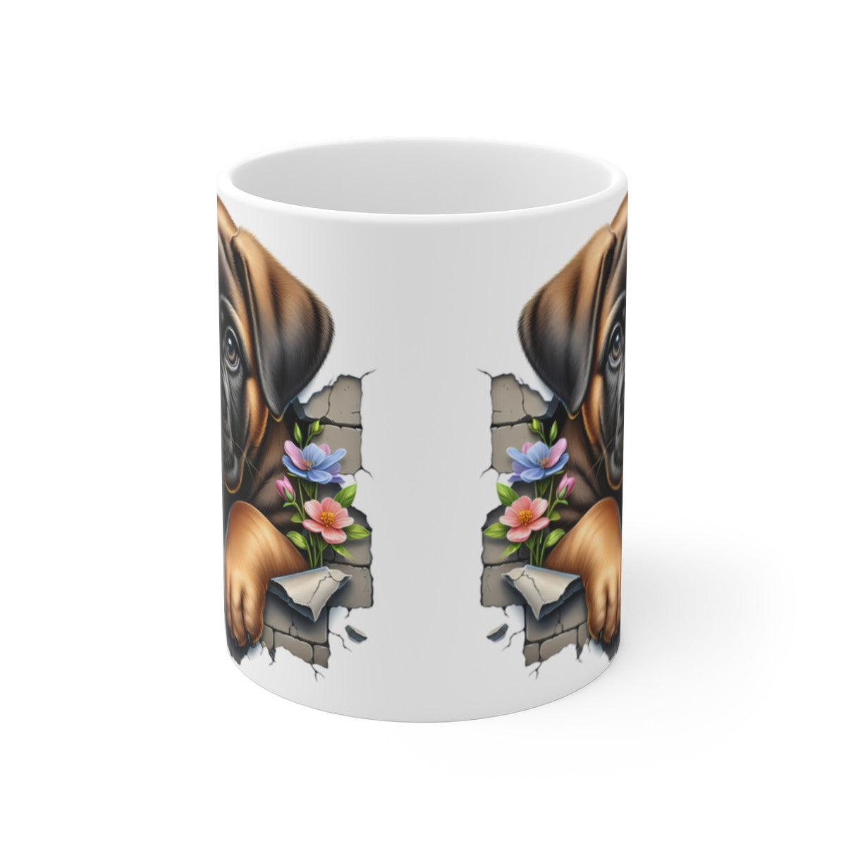 Mug Boxer Effet 3D - Tasse Chien Mur Cassé - Idée Cadeau Amoureux des Chiens -  - Accessoire Cuisine Déco Animaux