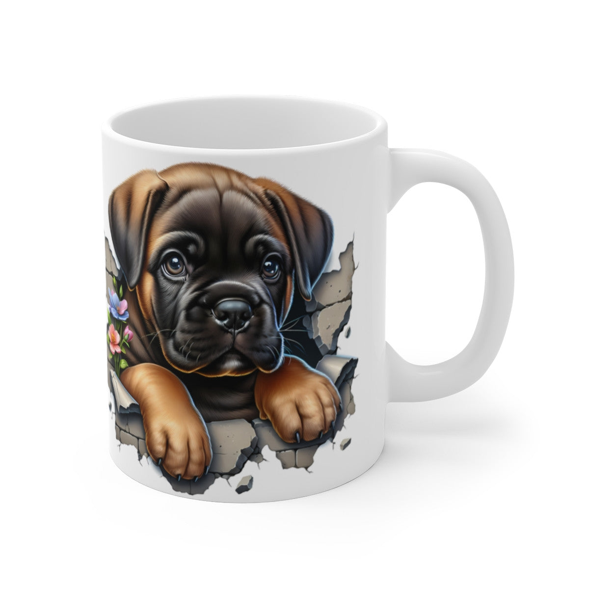 Mug Boxer Effet 3D - Tasse Chien Mur Cassé - Idée Cadeau Amoureux des Chiens -  - Accessoire Cuisine Déco Animaux