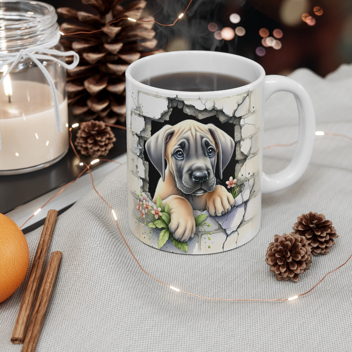 Mug Tasse Dogue Allemand Effet 3D  - Cadeau Original Amoureux des Chiens - Accessoire Cuisine Déco Animaux