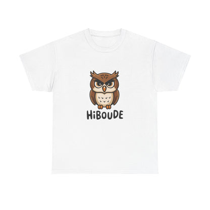 T-shirt Hibou Humour "Hiboude" - Cadeau Drôle et Original - Tee Shirt Homme et Femme