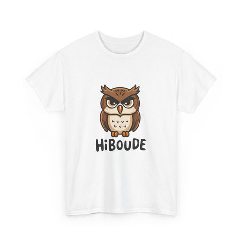 T-shirt Hibou Humour "Hiboude" - Cadeau Drôle et Original - Tee Shirt Homme et Femme
