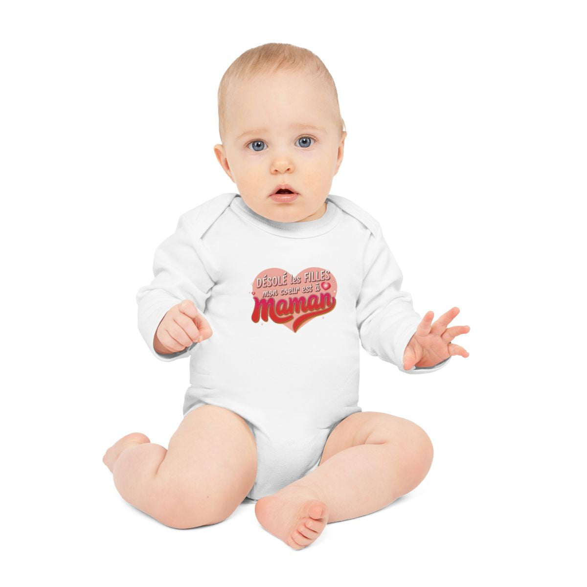 Body Bébé "Désolé les filles, mon cœur est à maman" - 100% Coton - Blanc - 0 à 18 Mois