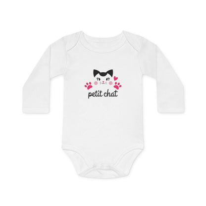 Body Bébé "Petit Chat" - 100% Coton - Blanc - 0 à 18 Mois idée cadeau nouveau né