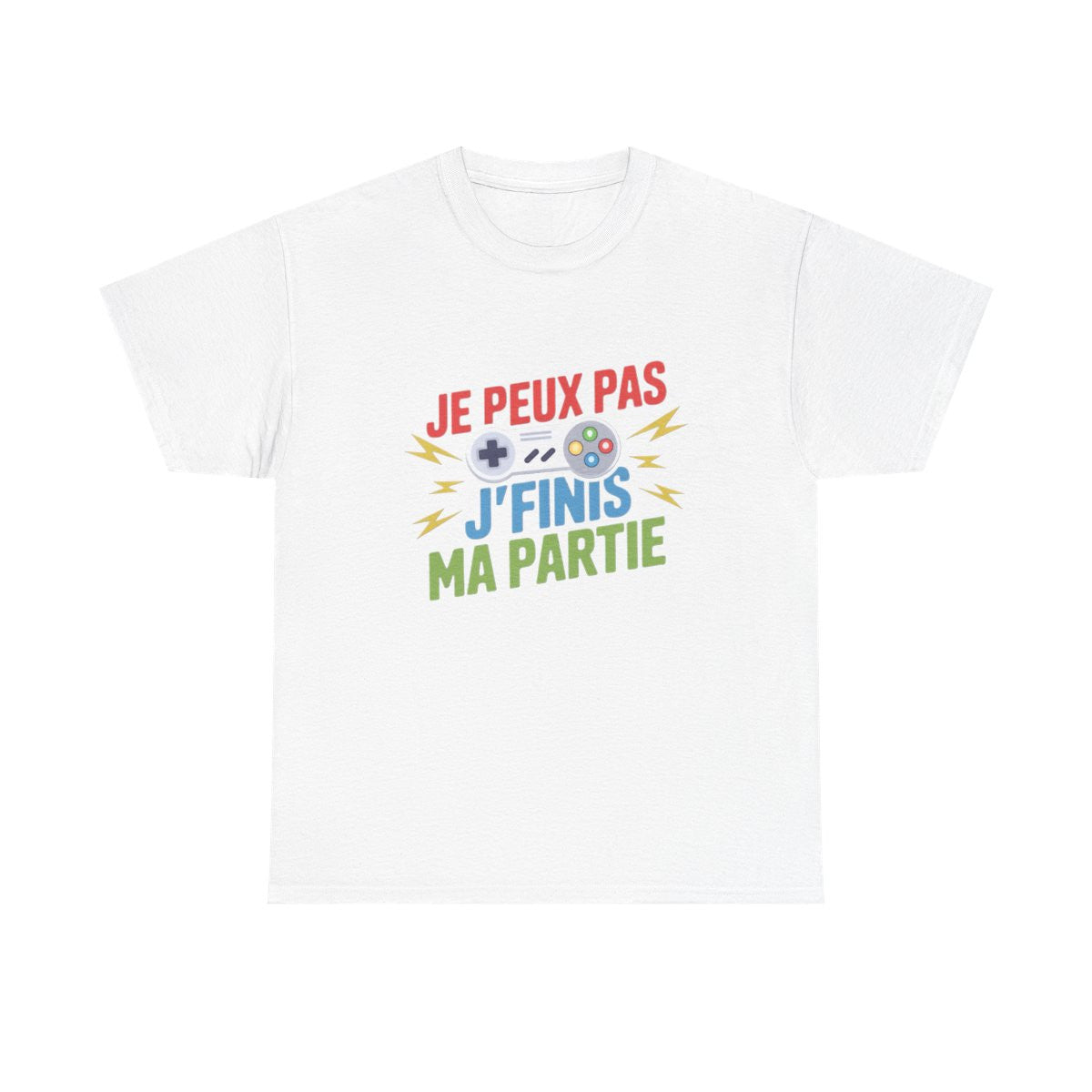 T-shirt Gamer Je peux pas j’finis ma partie Tee Shirt Humour Gaming  Cadeau Joueur Console Geek  Homme Femme