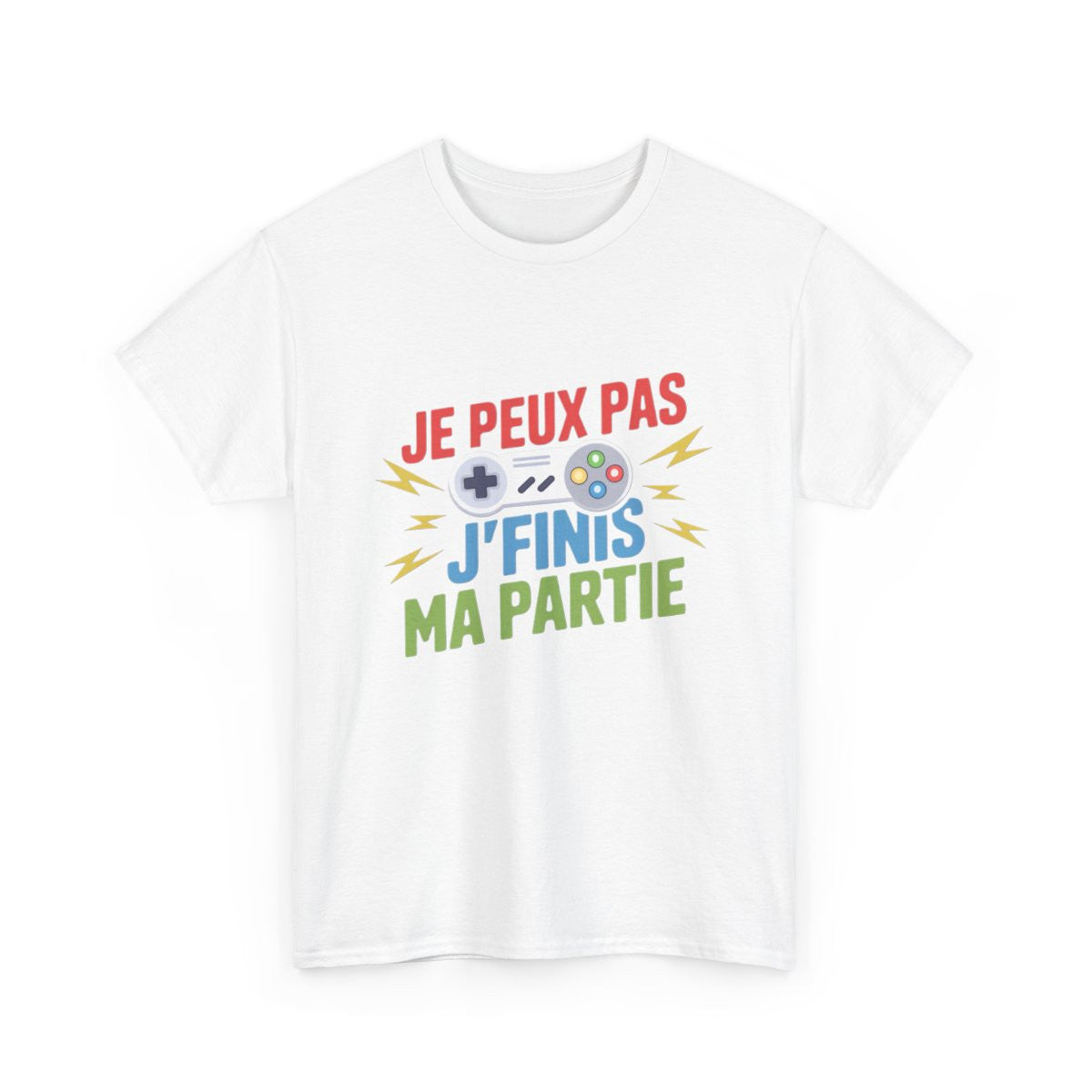 T-shirt Gamer Je peux pas j’finis ma partie Tee Shirt Humour Gaming  Cadeau Joueur Console Geek  Homme Femme