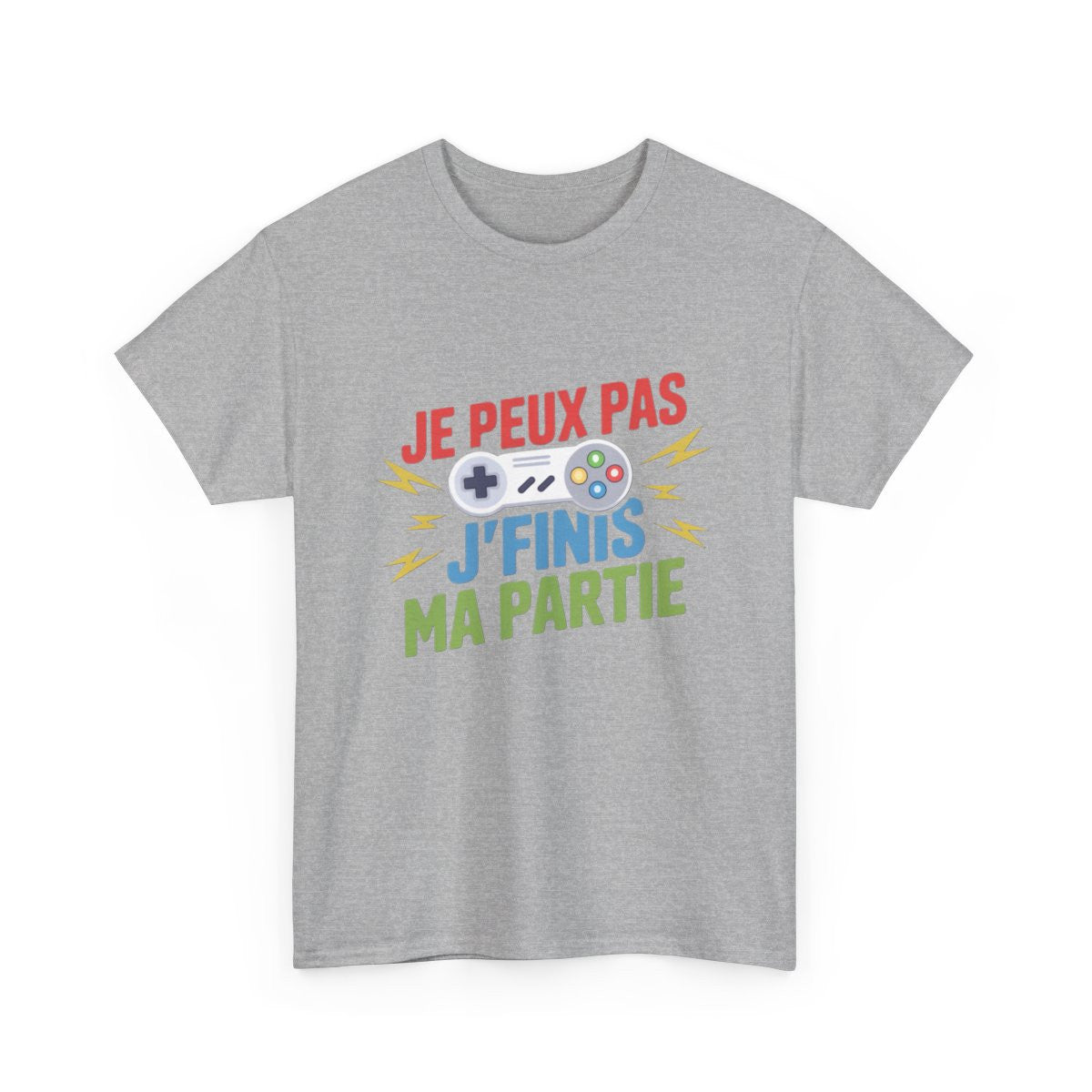 T-shirt Gamer Je peux pas j’finis ma partie Tee Shirt Humour Gaming  Cadeau Joueur Console Geek  Homme Femme