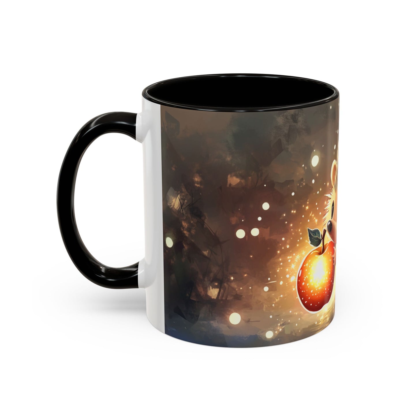 Mug Hérisson Kawaii – Tasse Hérisson Mignon avec Pomme Lumineuse – Cadeau Animal Cute 325ml