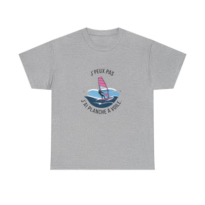 T shirt humour planche à voile J’peux pas j’ai planche à voile Cadeau passion windsurf sport de glisse mer, été Tee shirt