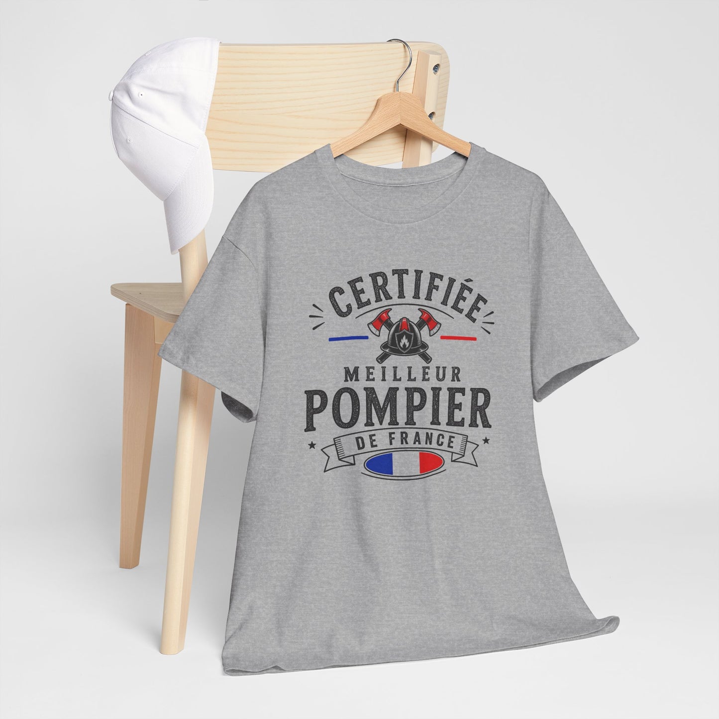 Tee Shirt Pompier Homme – Certifié Meilleur Pompier de France – T-Shirt Métier Sapeur Pompier Cadeau Original