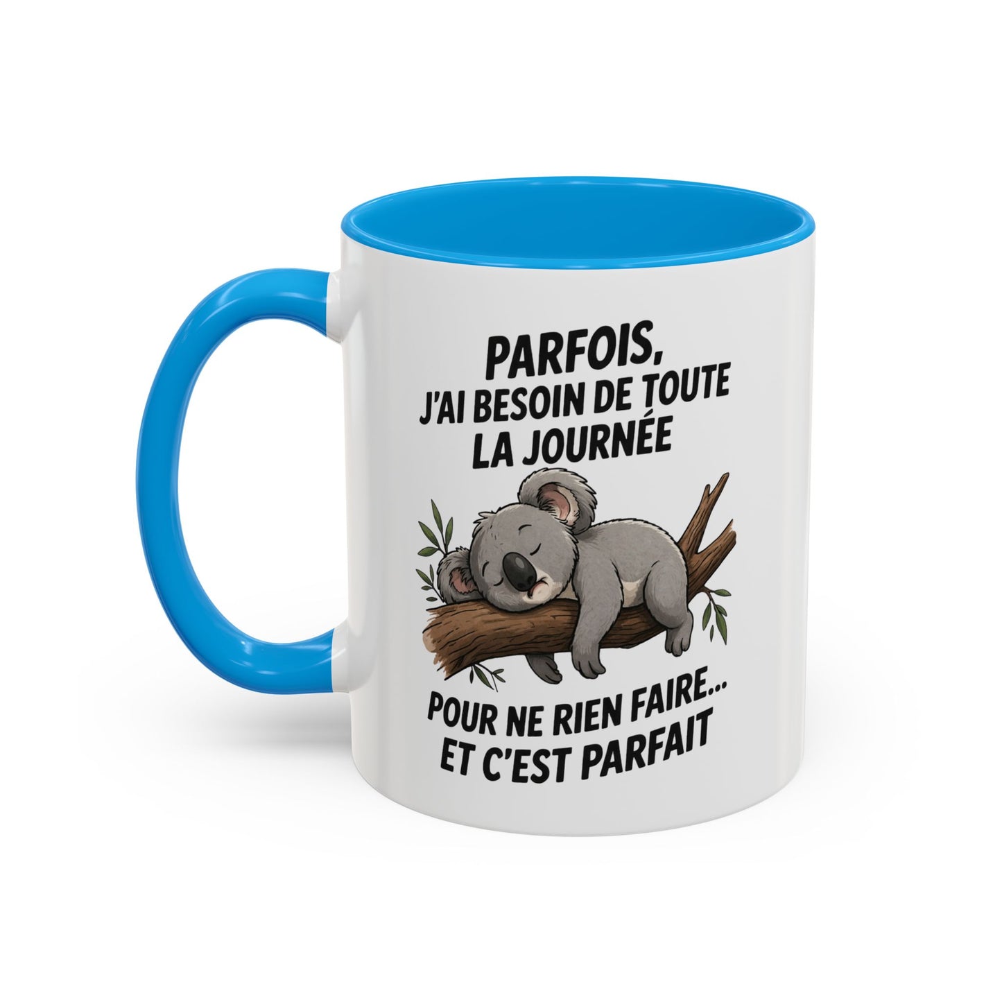 Tasse Koala Humour Paresse 325ml – Mug Céramique Animal Mignon Citation Relax Cadeau Original