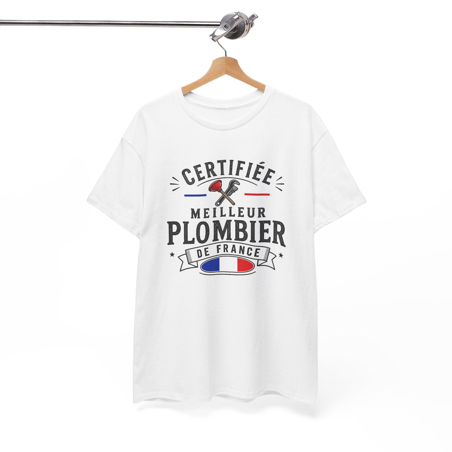 Tee Shirt Plombier Homme et Femme – Certifié Meilleur Plombier de France – T-Shirt Métier Cadeau Original