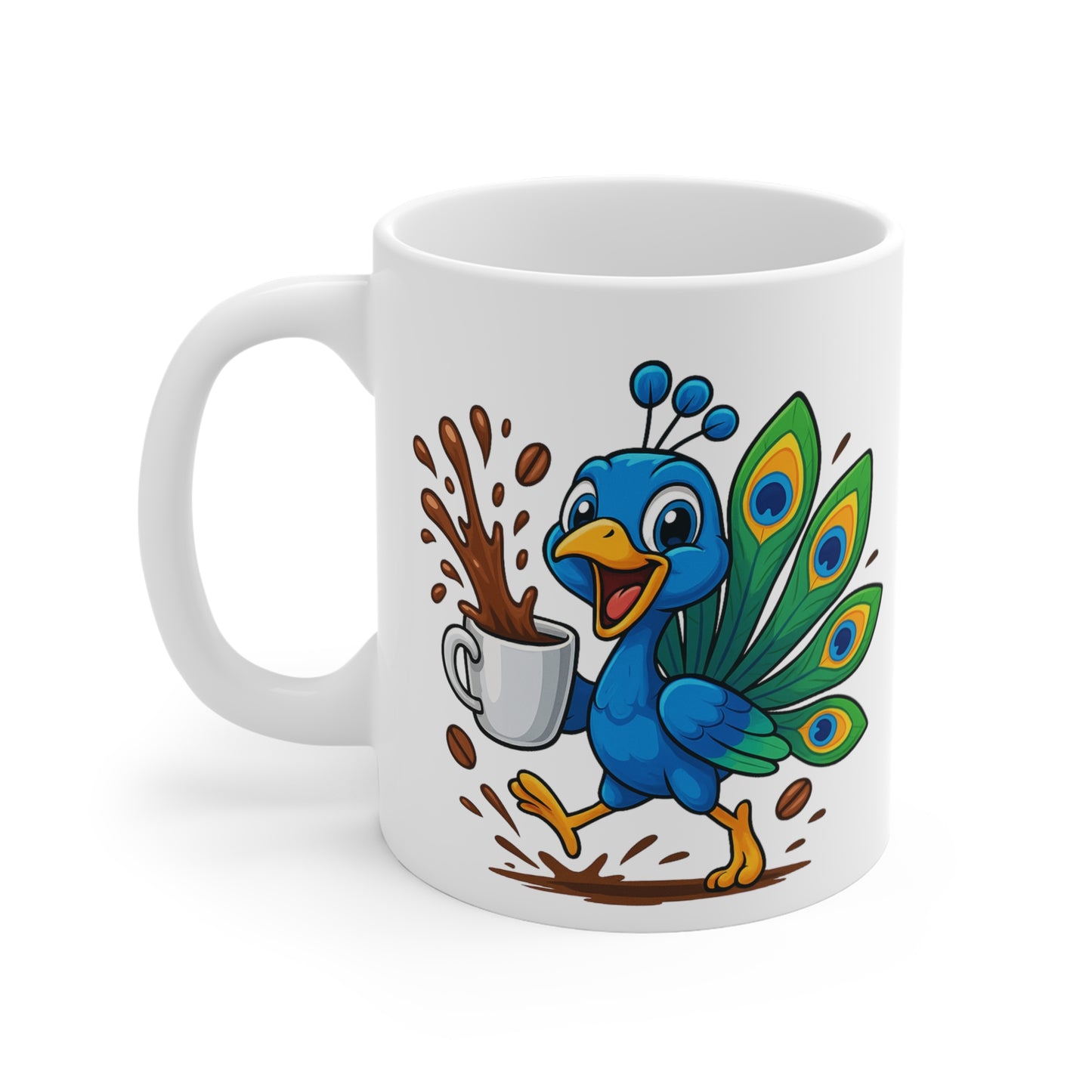 Mug Paon Café – Tasse Céramique 325ml – Design Cartoon Mignon – Cadeau Original Amateur de Café