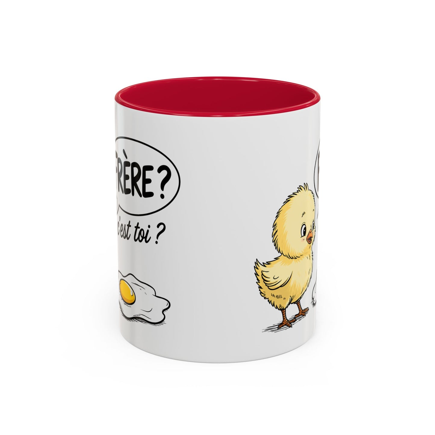 Mug Humour Poussin Œuf – Tasse Blague Frère C’est Toi – Cadeau Drôle Fun Original – Céramique 325ml Noir Bleu Rouge