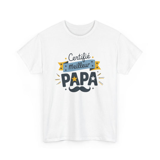 T-shirt “Certifié Meilleur Papa” – Cadeau personnalisé pour père exceptionnel