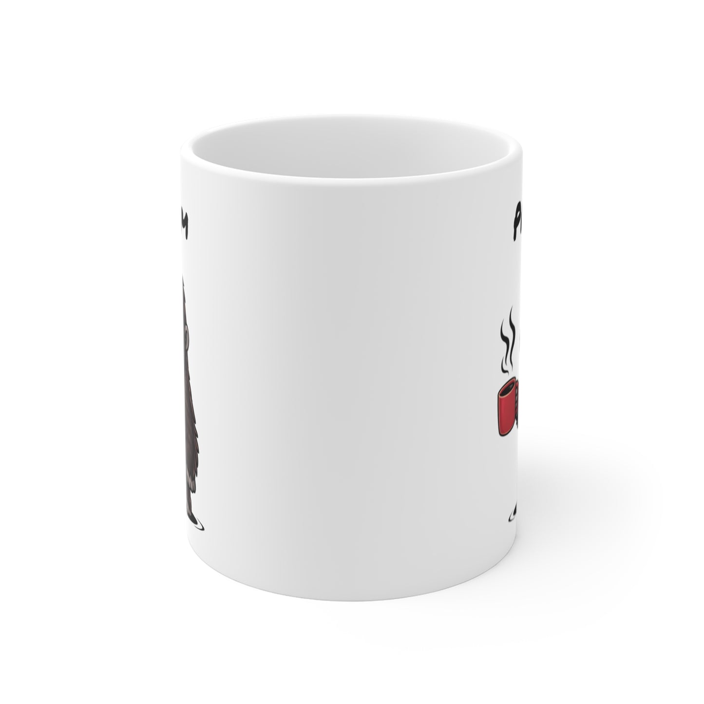 Mug Gorille Fatigué Personnalisable 325ml – Tasse Café Drôle Animal Humour Travail Bureau Réveil Difficile Prénom