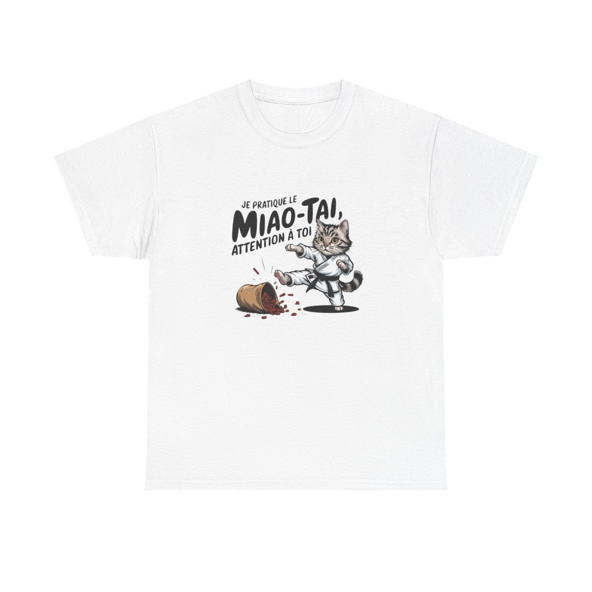 T-shirt Humour Chat Arts Martiaux – “Je pratique le Miao-Tai” – Idée Cadeau Originale