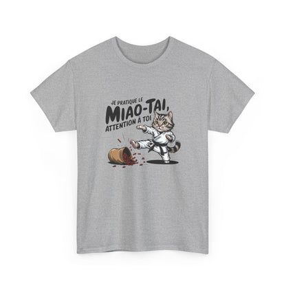 T-shirt Humour Chat Arts Martiaux – “Je pratique le Miao-Tai” – Idée Cadeau Originale