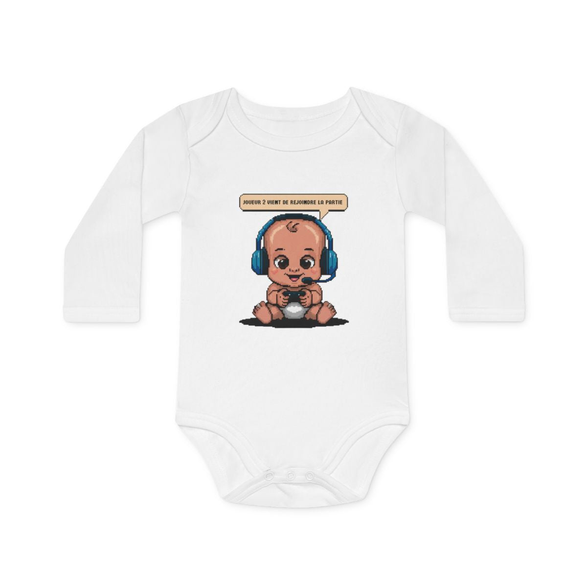 Body bébé joueur 2 Design pixel gamer  Cadeau naissance geek ou gamer