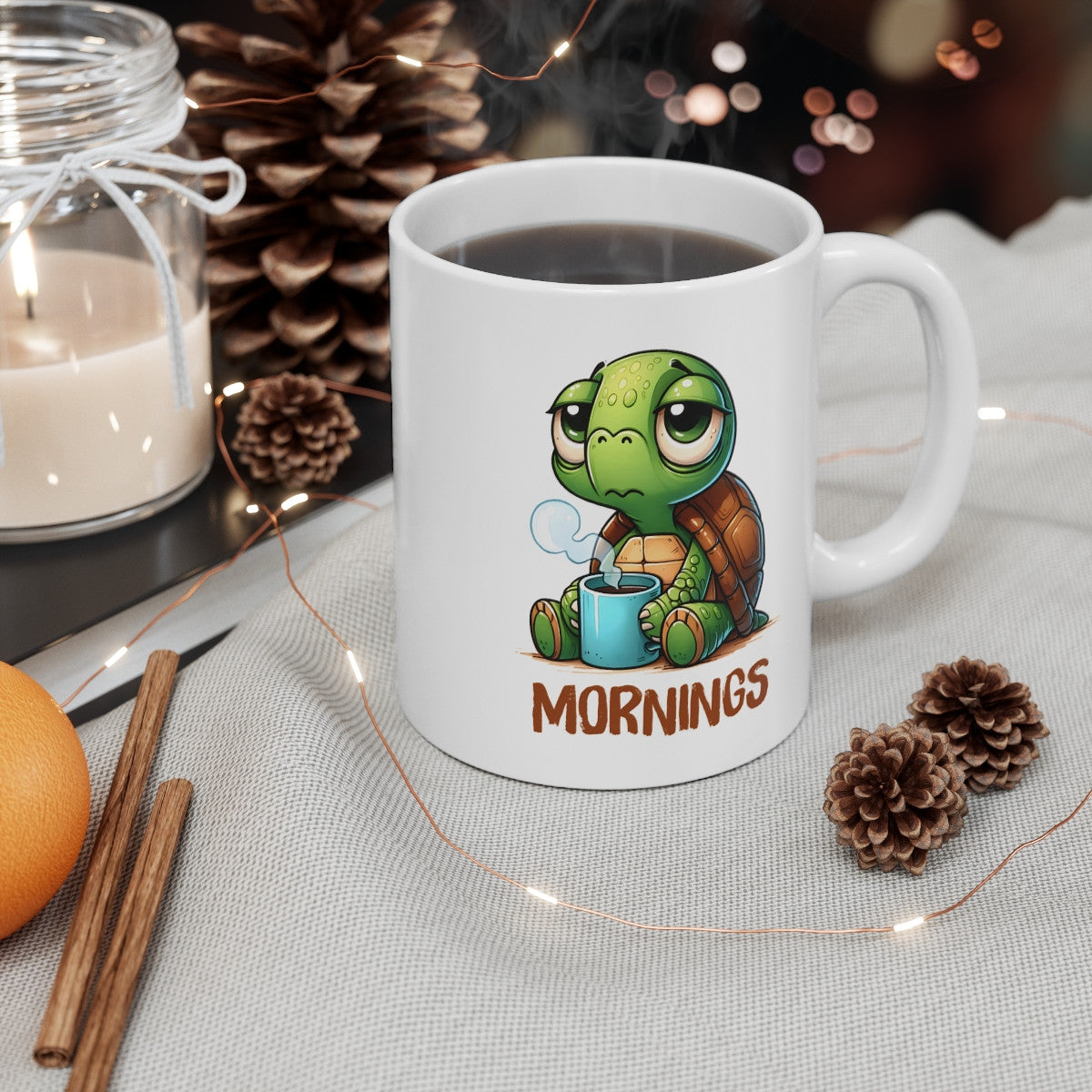 Mug Tasse Tortue Mornings – Humeur Matinale et Caféine