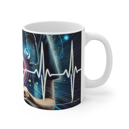 Mug cœur battement médecin infirmière santé hôpital cadeau