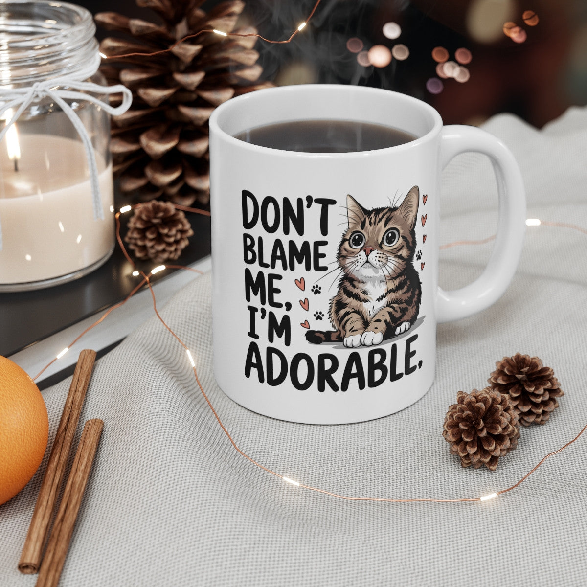 Mug chat mignon adorable don’t blame me humour félin cadeau