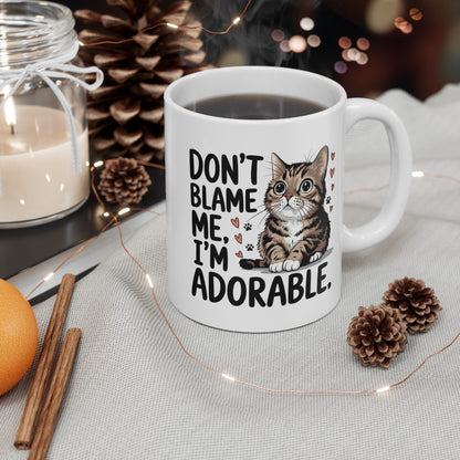 Mug chat mignon adorable don’t blame me humour félin cadeau