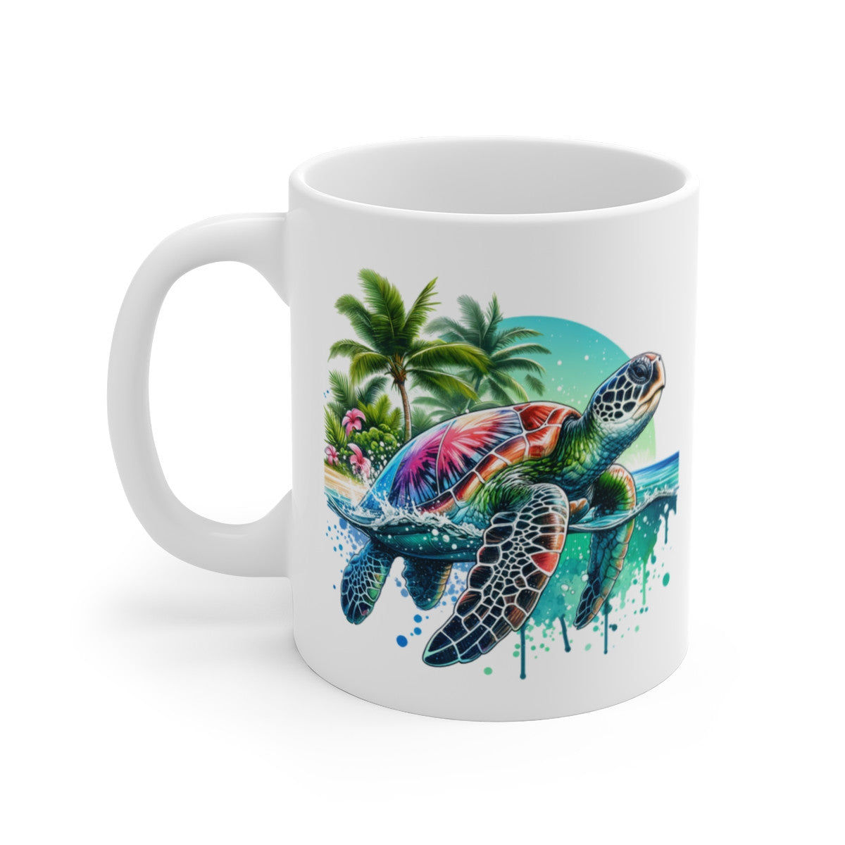 Mug tortue de mer tropicale colorée plage nature mer vacances