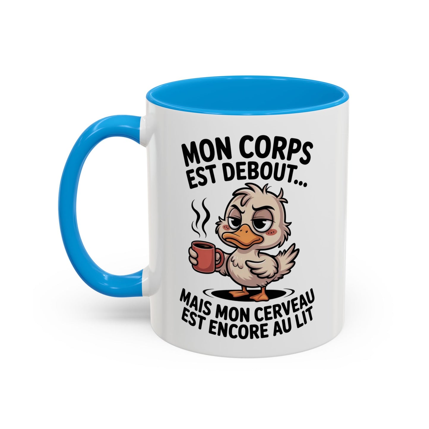 Tasse Canard Humour Café 325ml – Mug Céramique Fatigue Réveil Matin Cadeau Original Drôle