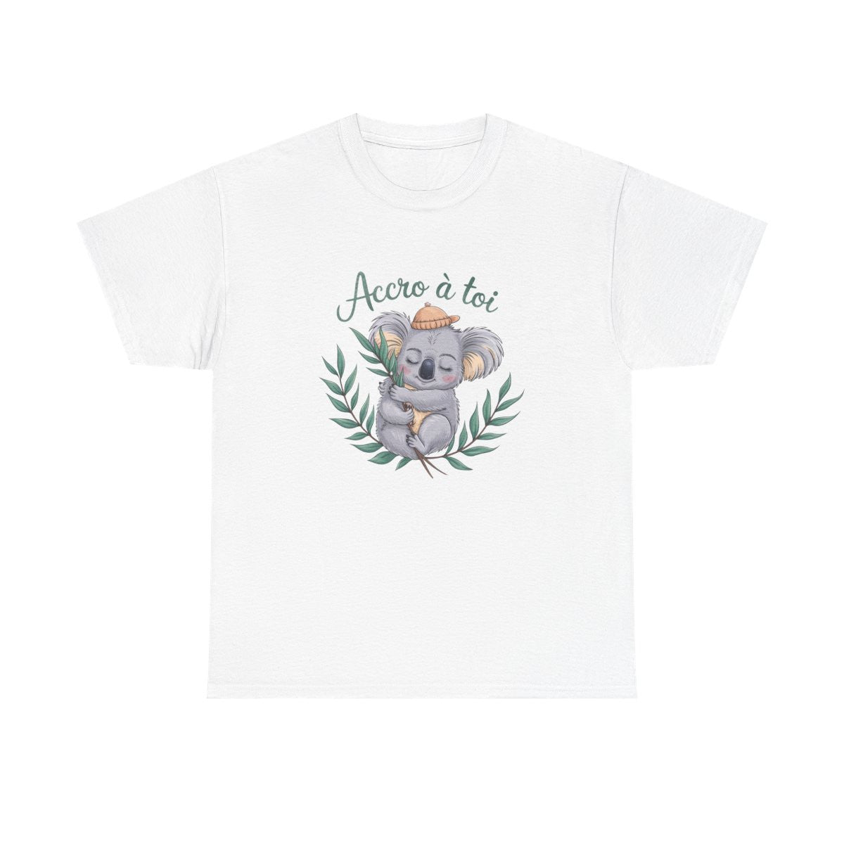 Tee shirt koala mignon accro à toi amour câlin animaux blanc gris noir