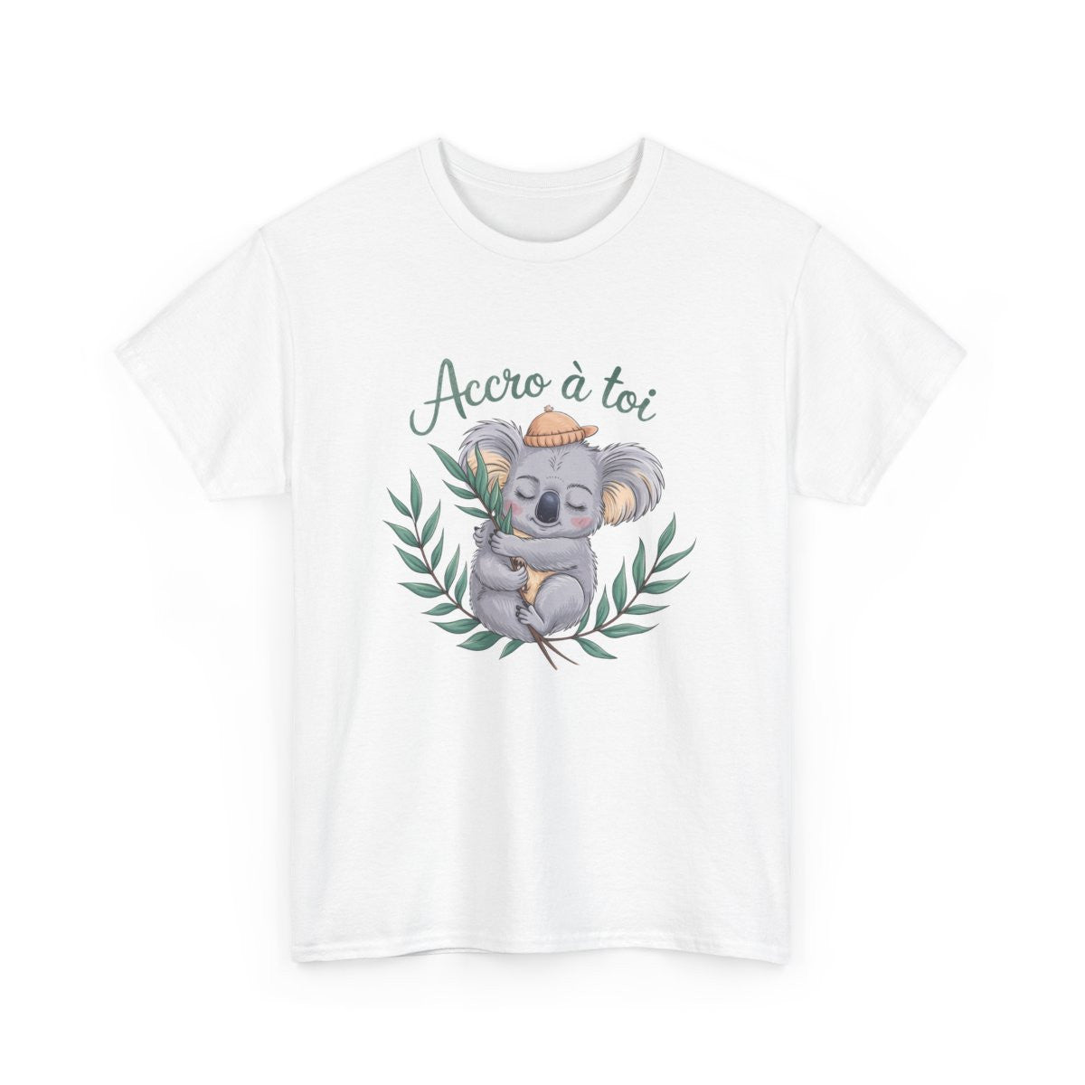 Tee shirt koala mignon accro à toi amour câlin animaux blanc gris noir