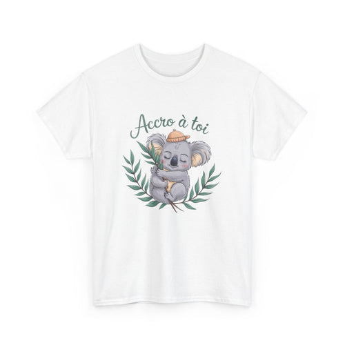 Tee shirt koala mignon accro à toi amour câlin animaux blanc gris noir