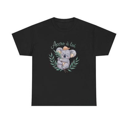 Tee shirt koala mignon accro à toi amour câlin animaux blanc gris noir