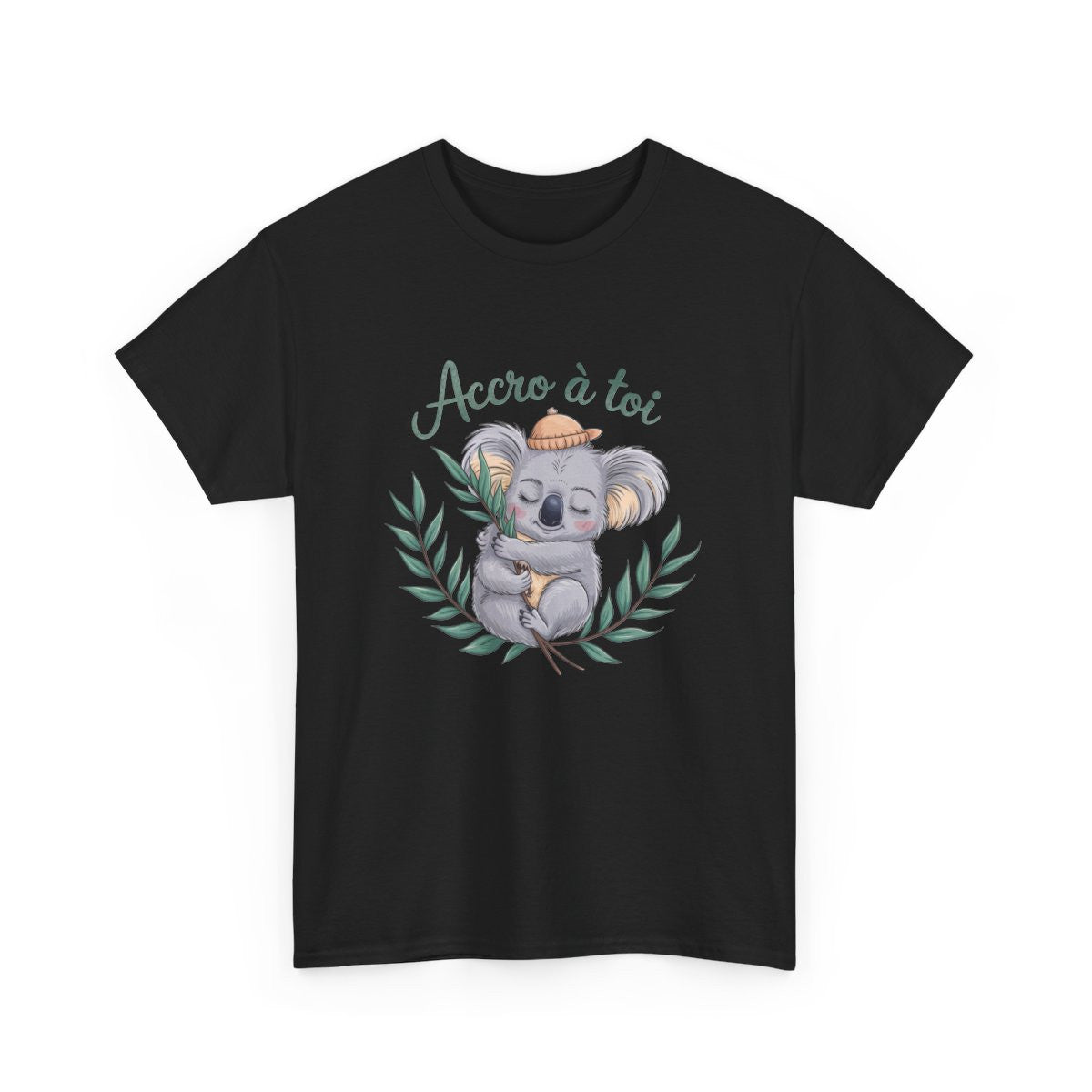 Tee shirt koala mignon accro à toi amour câlin animaux blanc gris noir