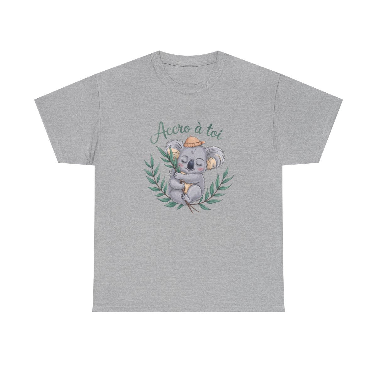 Tee shirt koala mignon accro à toi amour câlin animaux blanc gris noir