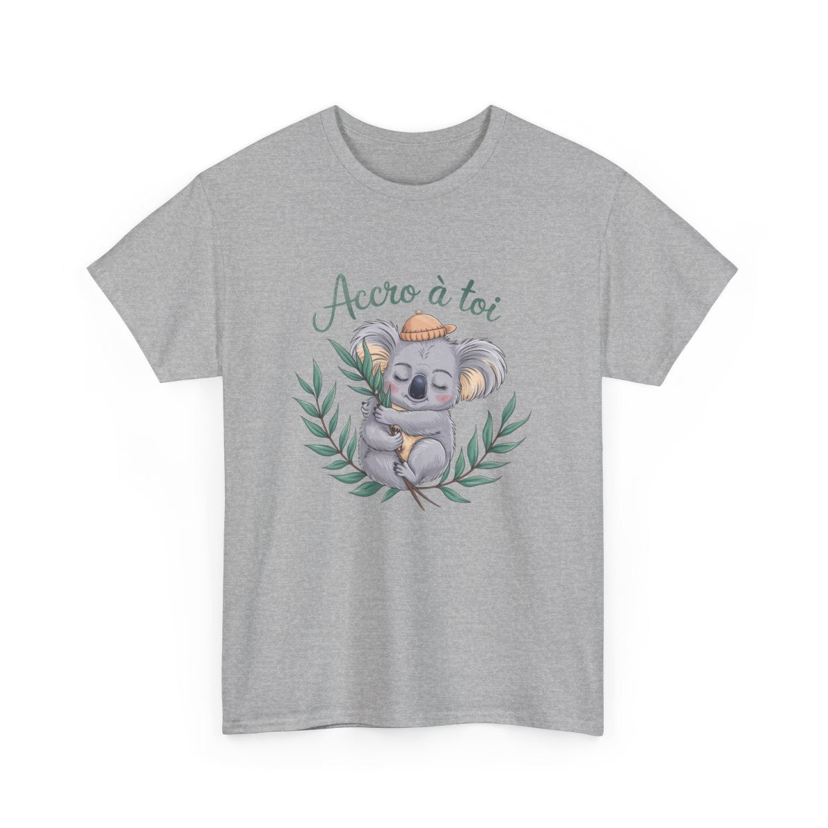Tee shirt koala mignon accro à toi amour câlin animaux blanc gris noir